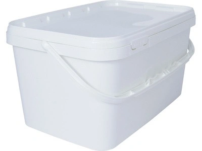 Ведро п/п 3,3л. прямоугольное, с белой крышкой, с ручкой пластик, код: 34794