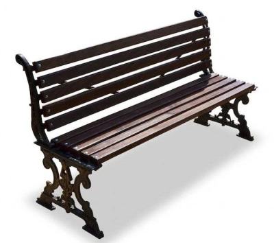 Скамейка чугунная «Ампир» без подлокотников 2,0 м (2 опоры)