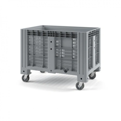 Пластиковый контейнер IBOX 1200х800 перфорированный на колесах