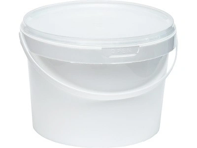 Ведро 2,3л. круглое, с белой крышкой, с ручкой, арт. ВП 2,3, код: 28118