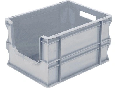 Ящик 400х300х220 с вырезом, серый, код:31775