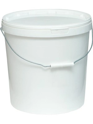 Ведро п/п 20л. круглое, с белой крышкой, с ручкой металл цв. (Ведро п/п 20л. круглое, с белой крышкой, с ручкой металл цв. ), арт. ВП 20А, код: 28100