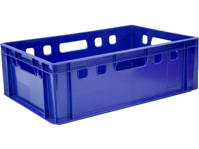 Ящик сплошной 600×400×200 мм, объем 40 л., арт.: 207, синий, код: 00385, Е2 (евроформат)