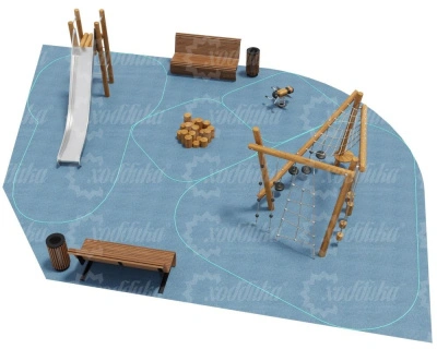 Малая детская площадка 90,4 м2 №1