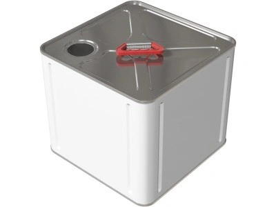 Канистра металл 10л. прямоугольная, с ручкой пластик, с отверстием под берикап 42мм, арт. КМ-10б без берикапа 42мм, код: 28835