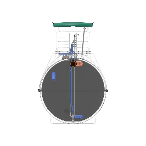Автономная канализация Rostok Ground 8 Pro с горловиной 600 мм и принудительным отведением стоков 