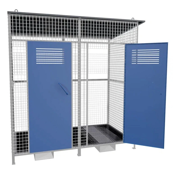 Хранилище для газовых баллонов разборное ХГБ-03 2104x2210x1250 мм Серый