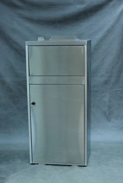 Урна Мега-2, 500х600х1250 мм, шлифованная, с тележкой 120 л