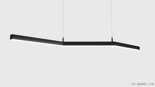 Зигзагообразный светильник FLASH Z 6000K 78W, корпус черный