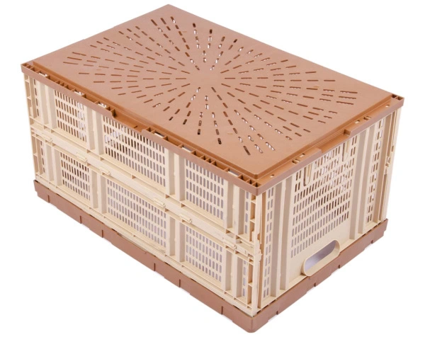 Складной ящик 600х400х310 перфорированный бежевый