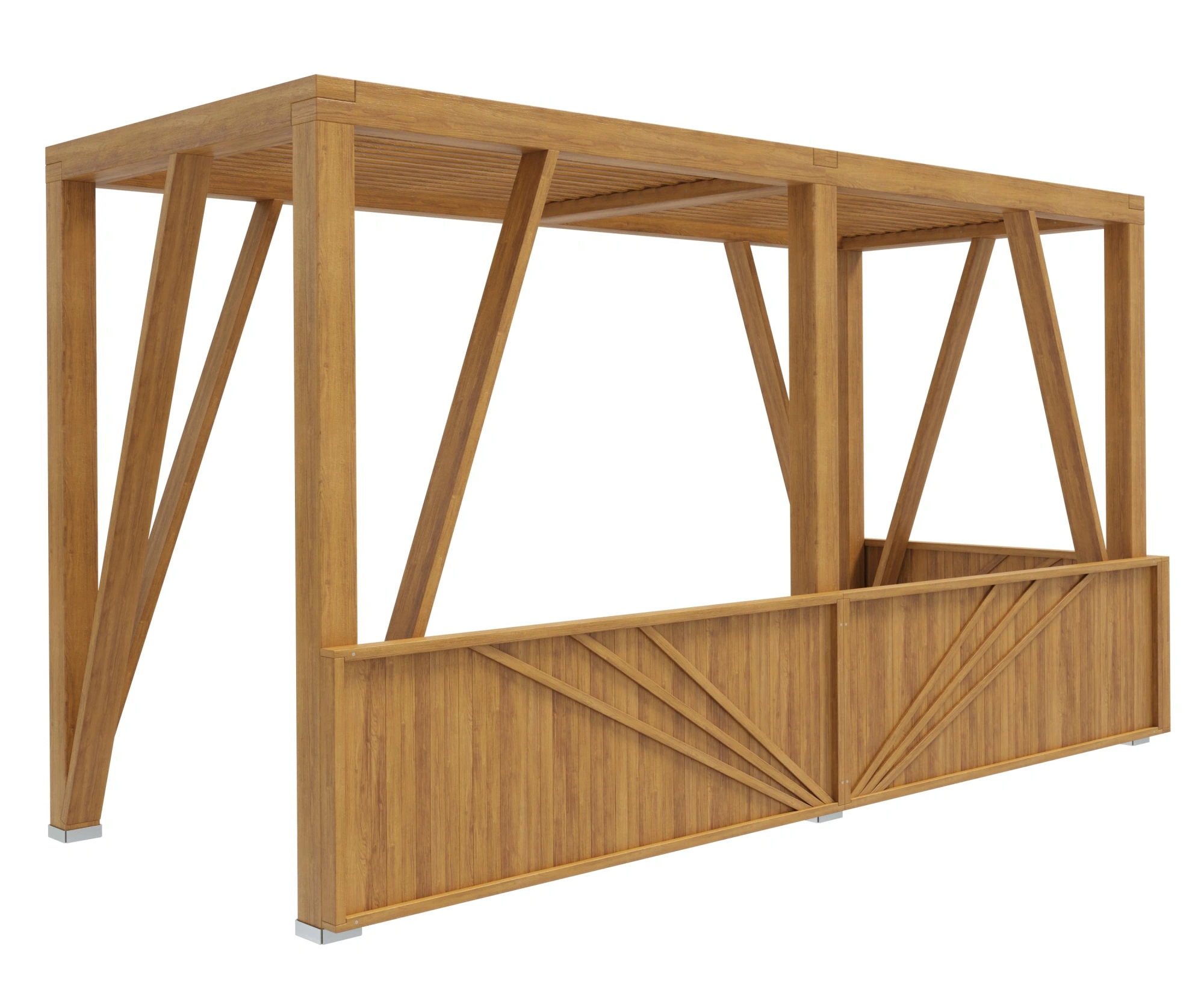 Навес теневой тип 5 Стандарт (со стенкой)