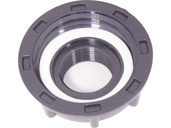 Переходник п/э для еврокуба с выступом 2"×1" "мама-мама", резьба S60X6, код: 37995