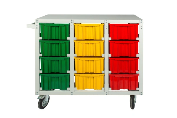 Стеллаж с направляющими Стелла-техник V4-12-160-К мобильный, односторонний, 12 ячеек, грузоподъемность до 300кг