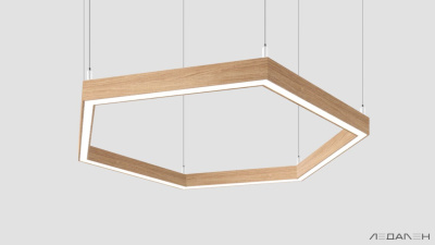 Шестиугольный светильник WOOD HEXAGON 3000K 80W Дуб, корпус 