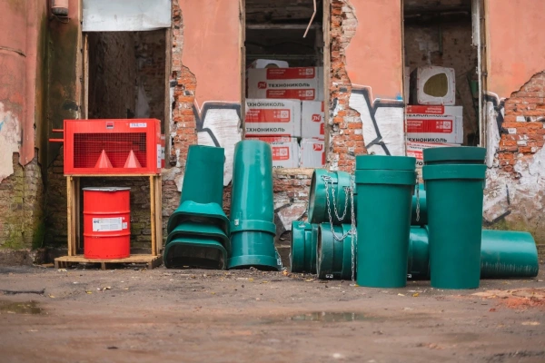 Мусоросброс секция приёмная зеленый без цепей 